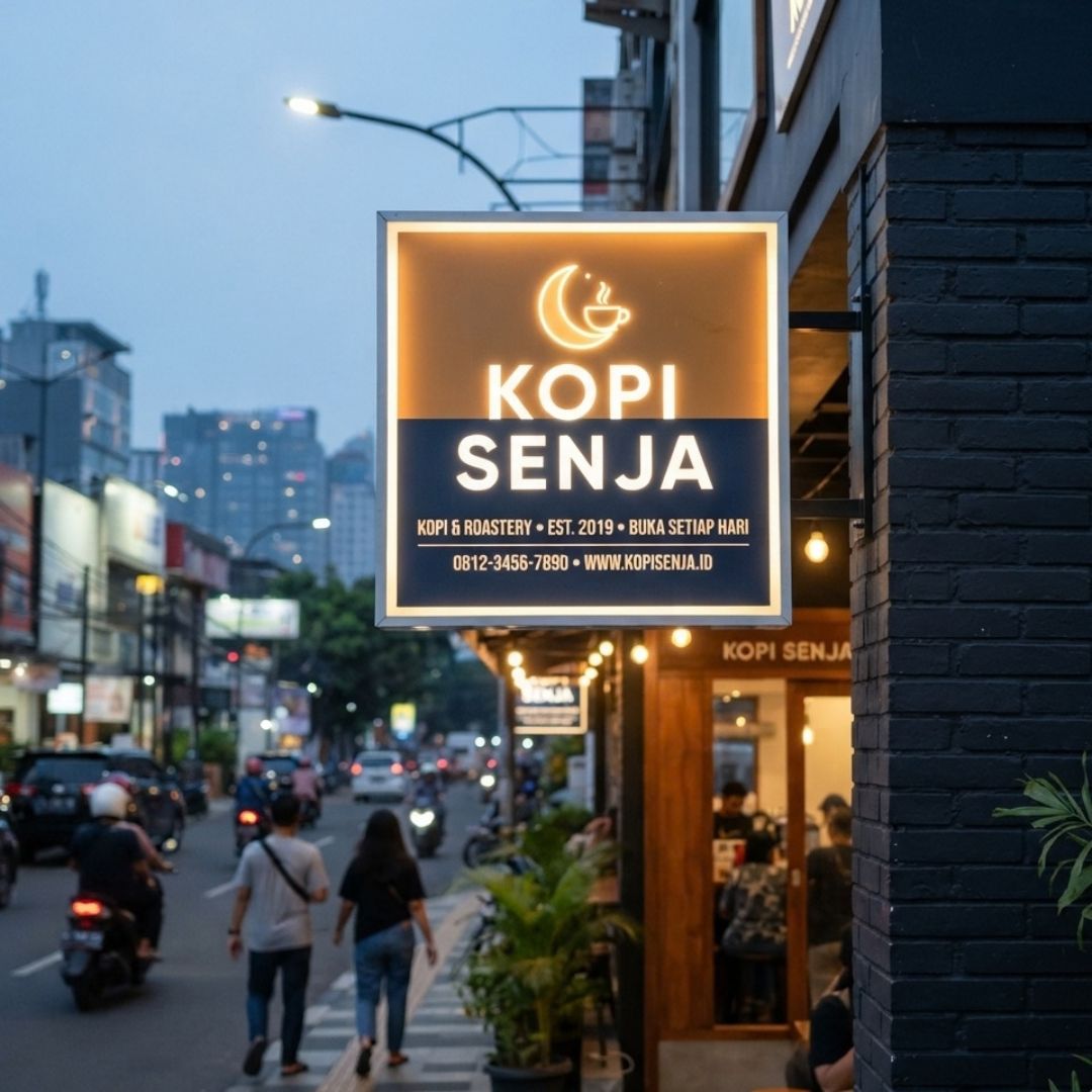 jasa buat outdoor light box custom